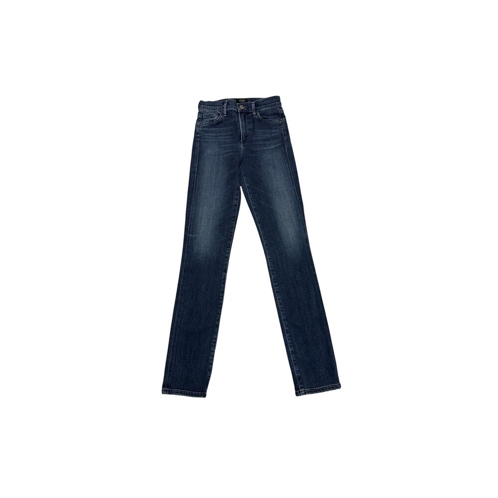 AGOLDE Jeans Camile High Rise Slim Dark Blue Denim Jean In Jade Color Size 24